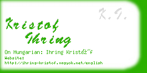 kristof ihring business card